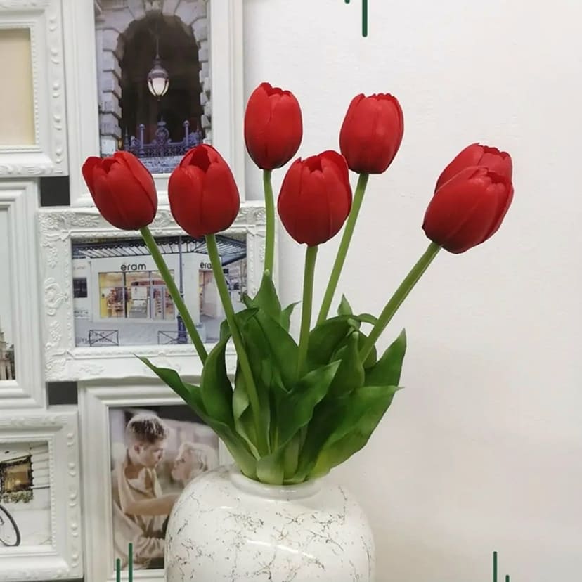 Искусственные цветы в Кургане | Цветы искусственные «Тюльпаны», красные, букет