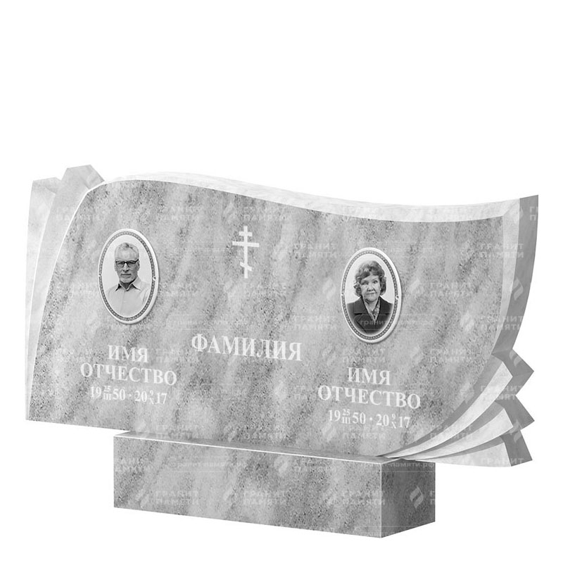 Памятники из мрамора в Кургане | Двойной мраморный памятник ФМ-265
