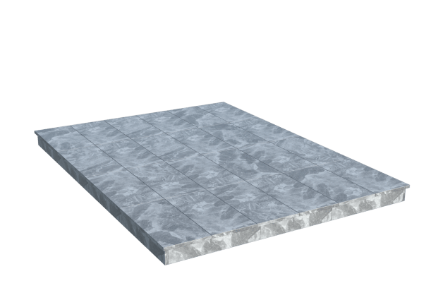 Площадки на могилу в Кургане | Площадка с вертикальной (10 см) мраморной облицовкой