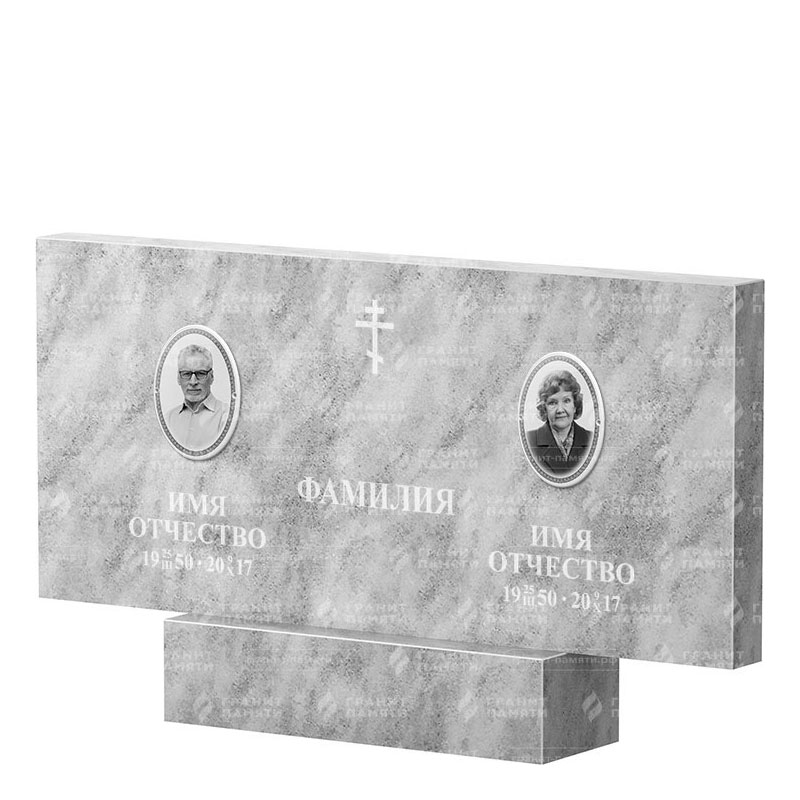 Памятники из мрамора в Кургане | Двойной мраморный памятник, прямой