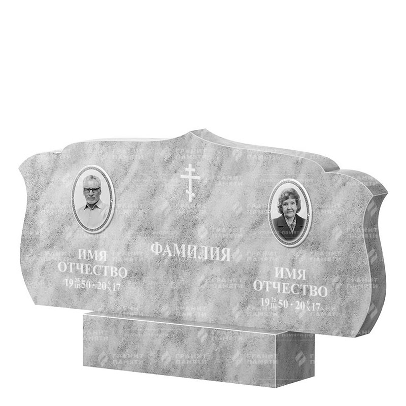 Памятники из мрамора в Кургане | Двойной мраморный памятник ФМ-130