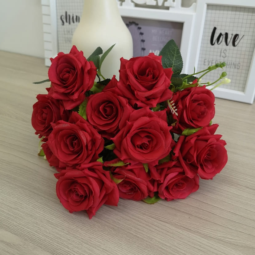 Искусственные цветы в Кургане | Цветы искусственные «Розы острые», красные, букет