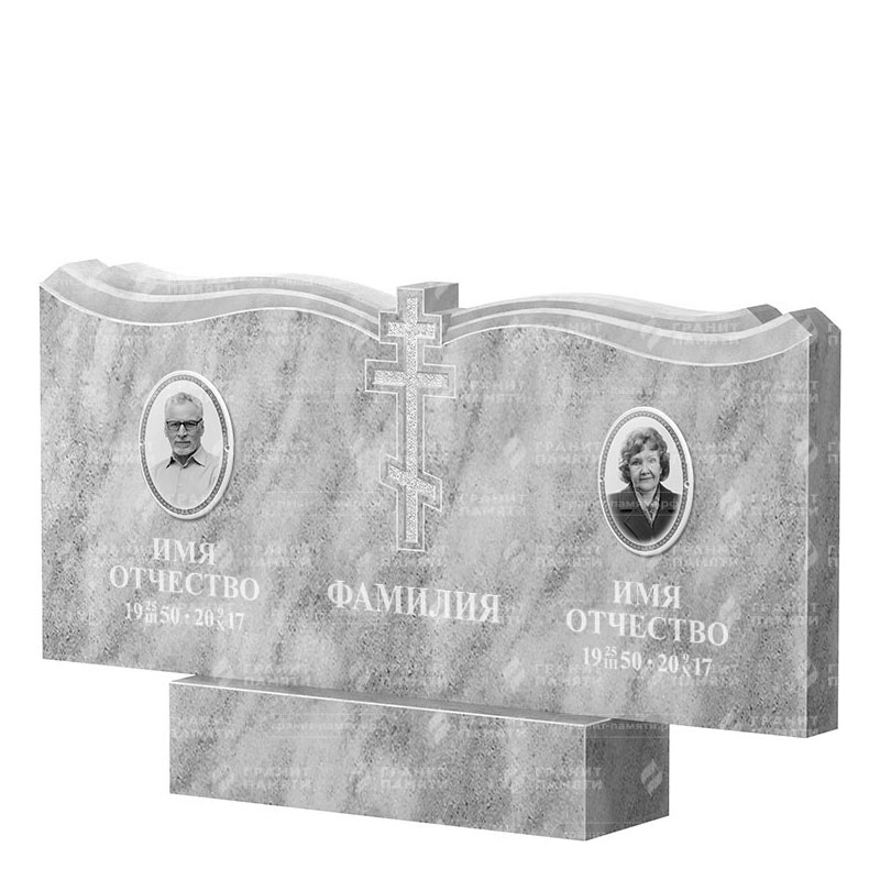 Памятники из мрамора в Кургане | Двойной мраморный памятник ФМ-262