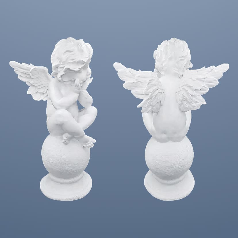 Скульптуры из искусственного мрамора в Кургане | Скульптура ангел на шаре №1