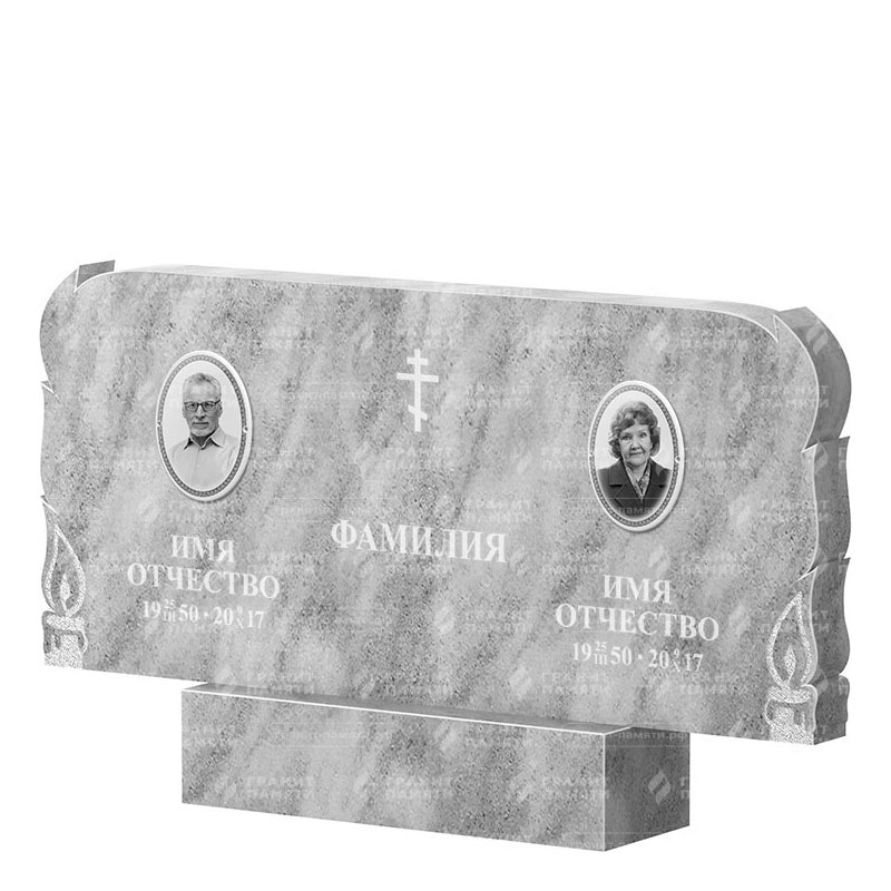 Памятники из мрамора в Кургане | Двойной мраморный памятник ФМ-133