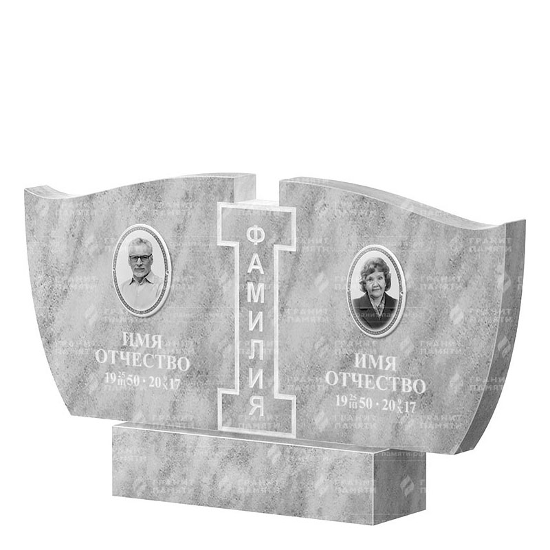 Памятники из мрамора в Кургане | Двойной мраморный памятник ФМ-138