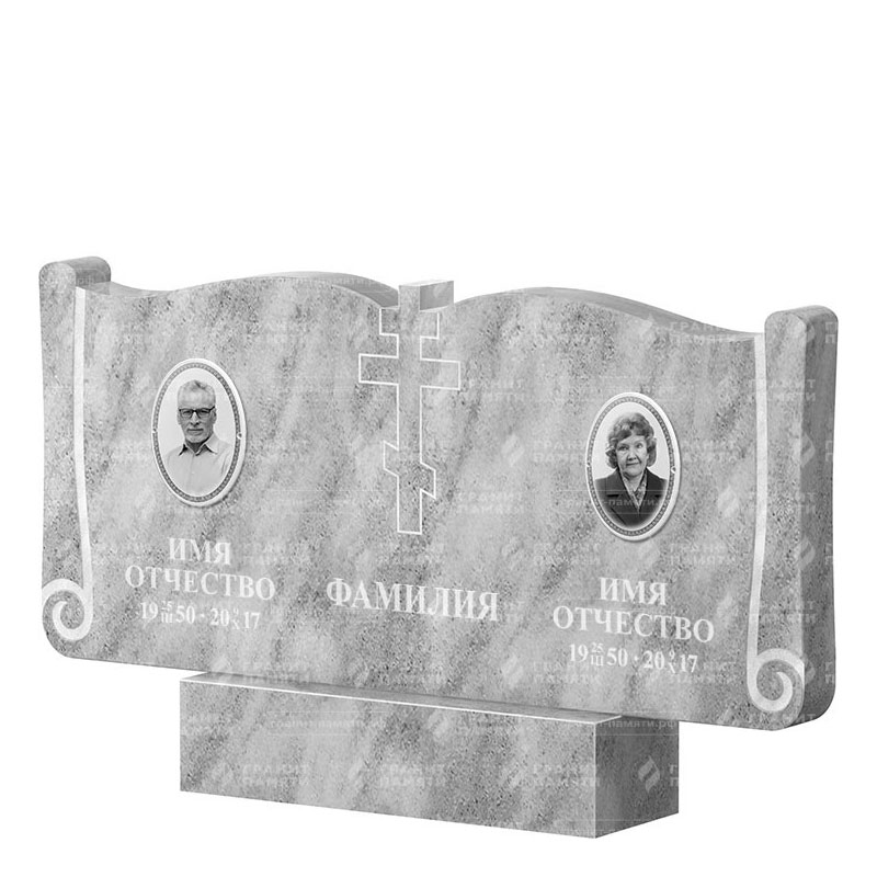 Памятники из мрамора в Кургане | Двойной мраморный памятник ФМ-263