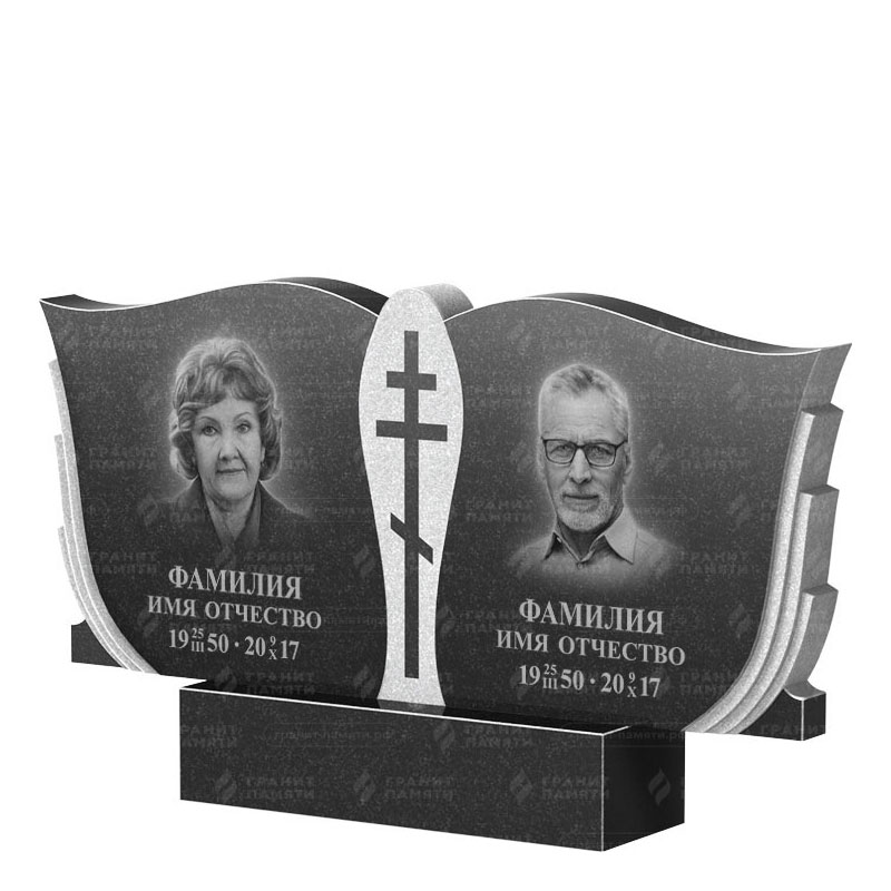 Памятники из гранита двойные в Кургане | Двойной гранитный памятник ФГ-136