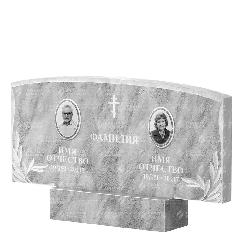 Памятники из мрамора в Кургане | Двойной мраморный памятник ФМ-135