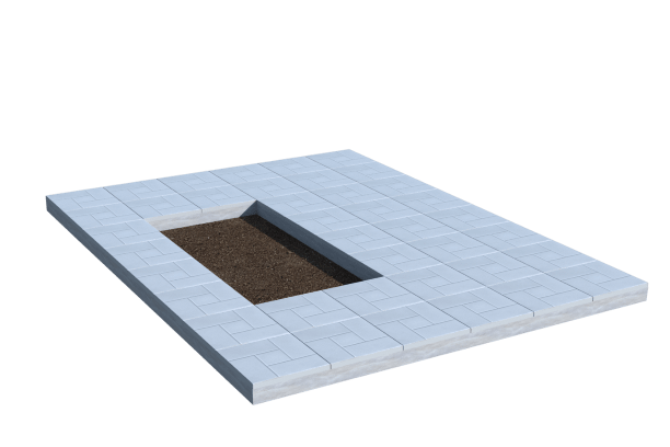 Площадки на могилу в Кургане | Площадка с тротуарной плиткой (под цветник)