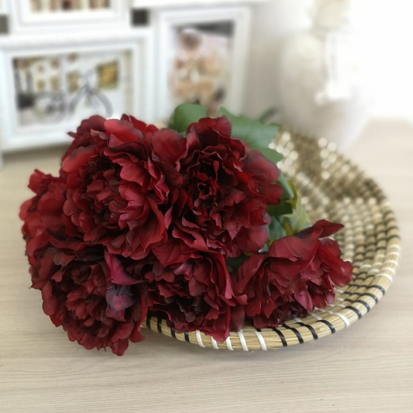 Искусственные цветы в Кургане | Цветы искусственные «Пионы», бордовые, букет