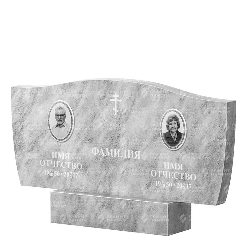 Памятники из мрамора в Кургане | Двойной мраморный памятник ФМ-258