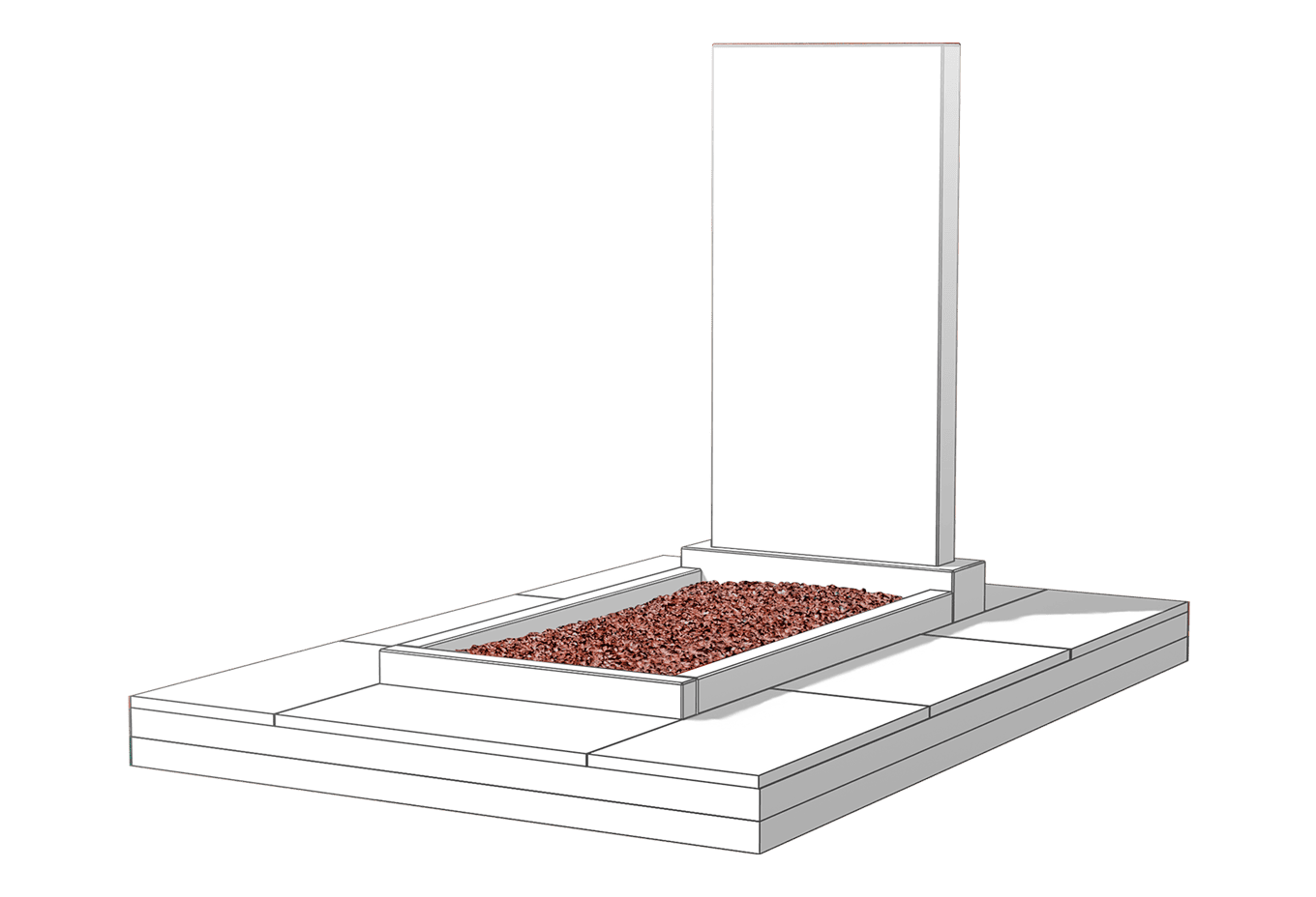 Засыпка цветника камушками в Кургане