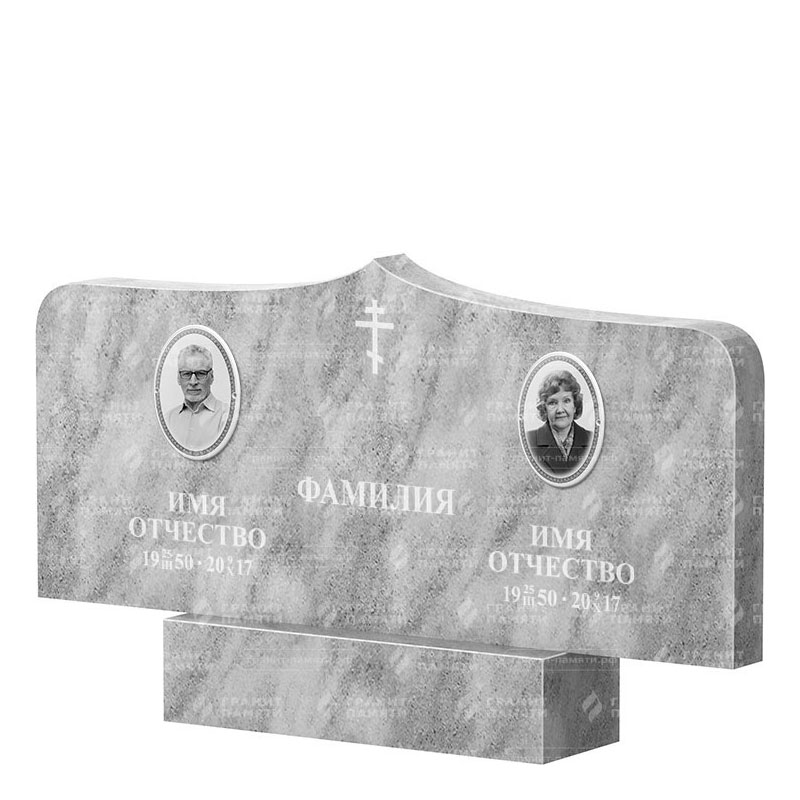 Памятники из мрамора в Кургане | Двойной мраморный памятник ФМ-260