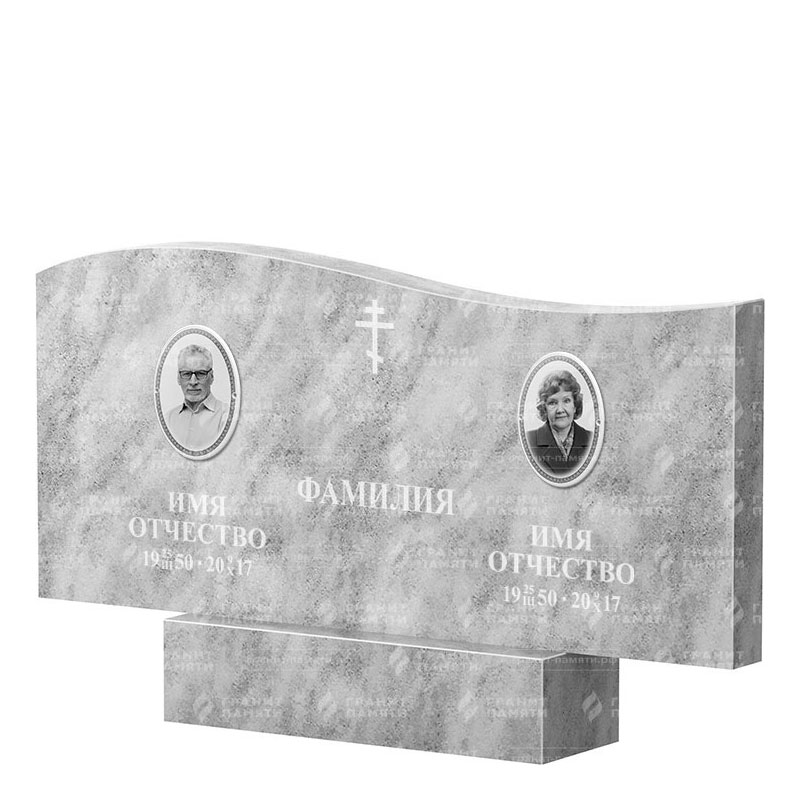 Памятники из мрамора в Кургане | Двойной мраморный памятник ФМ-255