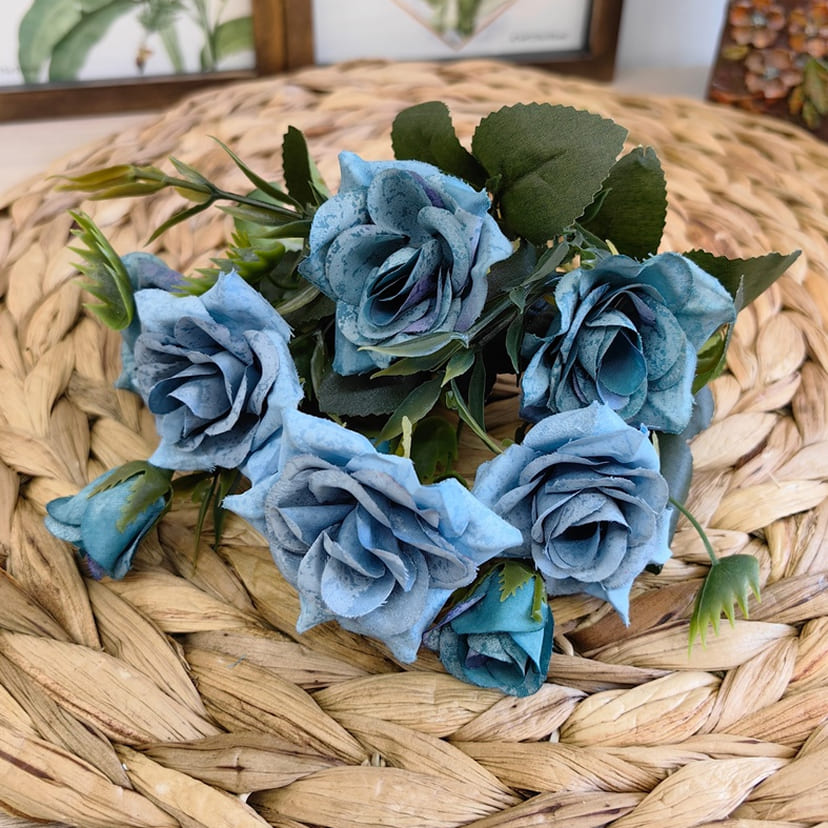 Искусственные цветы в Кургане | Цветы искусственные «Розы», синие, букет