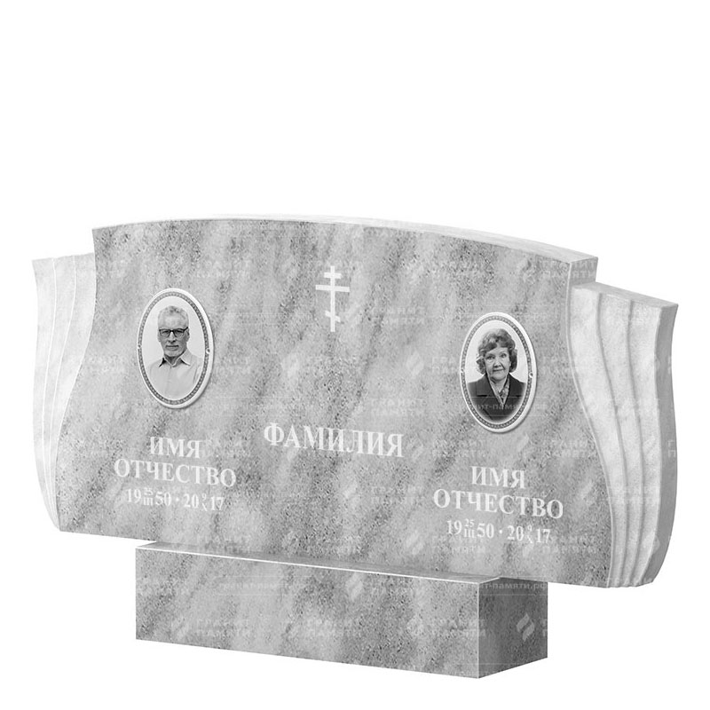 Памятники из мрамора в Кургане | Двойной мраморный памятник ФМ-264