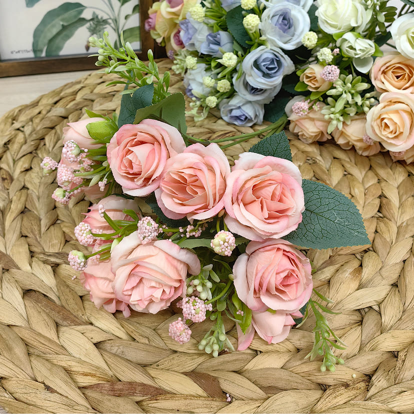 Искусственные цветы в Кургане | Цветы искусственные «Розы», нежно-розовые, букет