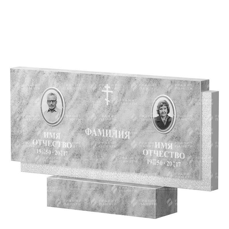 Памятники из мрамора в Кургане | Двойной мраморный памятник ФМ-132