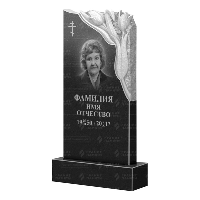 Памятники из гранита с цветами в Кургане | Гранитный памятник ФГ-113