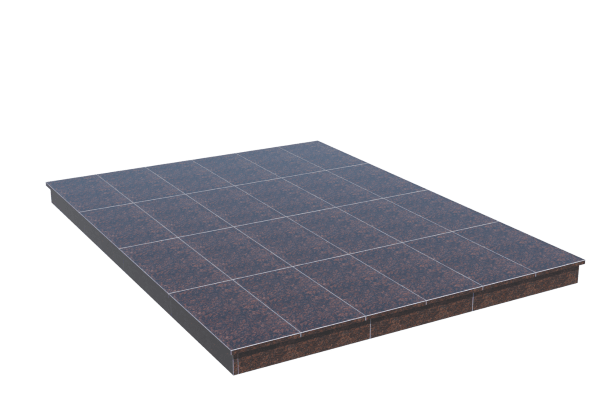 Площадки на могилу в Кургане | Площадка с вертикальной (10 см) облицовкой Дымовским гранитом